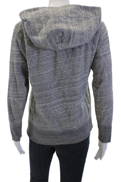 J Crew Women's Hood Long Sleeves Full Zip Sweatshirt Gray Size S