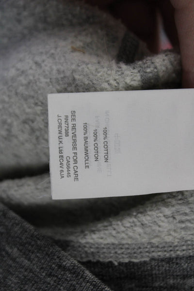 J Crew Women's Hood Long Sleeves Full Zip Sweatshirt Gray Size S