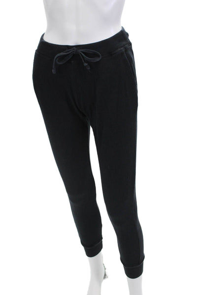 Splendid Women's Drawstring Waist Tapered Leg Jogger Pants Black Size XS