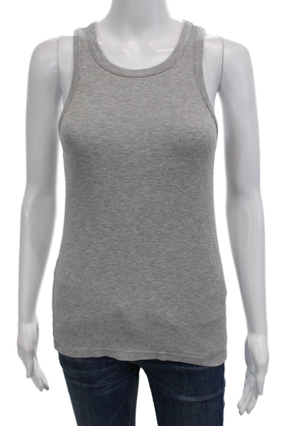 Splits 59 Women's Scoop Neck Sleeveless Ribbed Tank Top Gray Size S