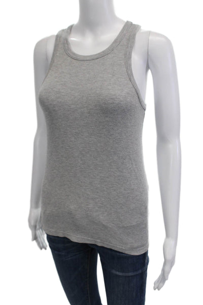 Splits 59 Women's Scoop Neck Sleeveless Ribbed Tank Top Gray Size S
