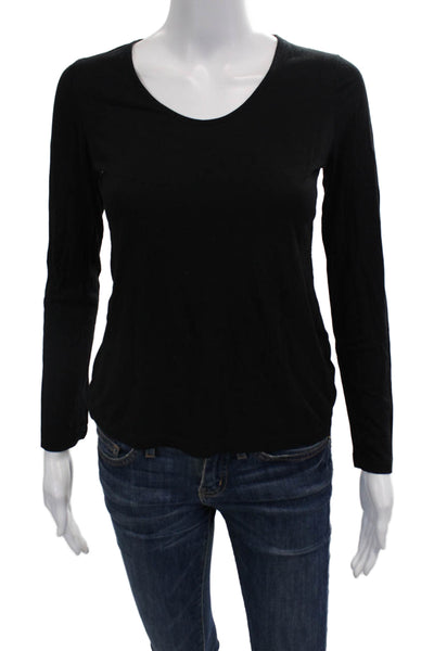 Something Navy Women's Long Sleeves Round Neck Basic T-Shirt Black Size S