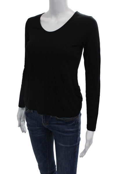 Something Navy Women's Long Sleeves Round Neck Basic T-Shirt Black Size S
