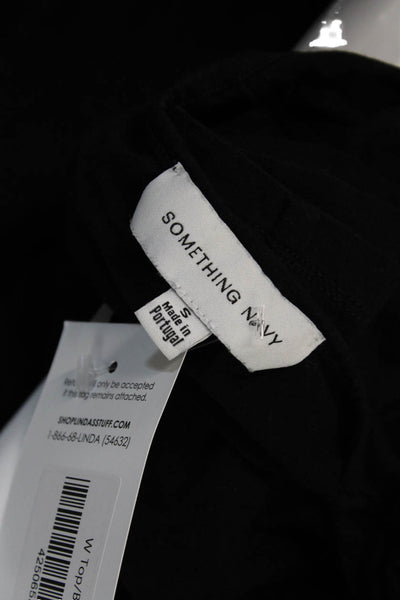 Something Navy Women's Long Sleeves Round Neck Basic T-Shirt Black Size S