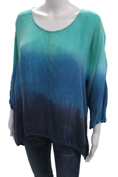 C&C California Womens Ombre Blouse Blue Size L