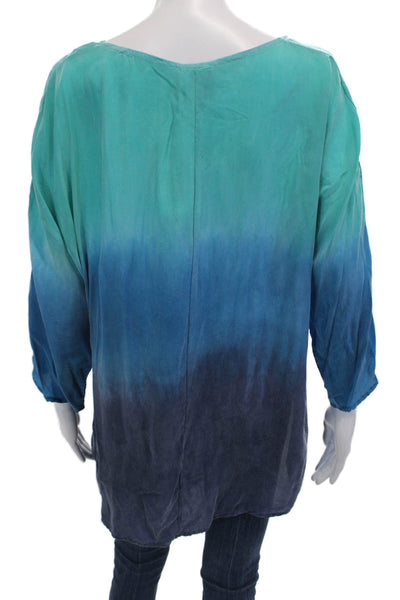 C&C California Womens Ombre Blouse Blue Size L