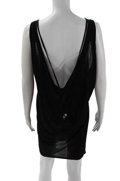 Paula Thomas For TW Womens Halter Neck Sleeveless Dress Solid Black Size M