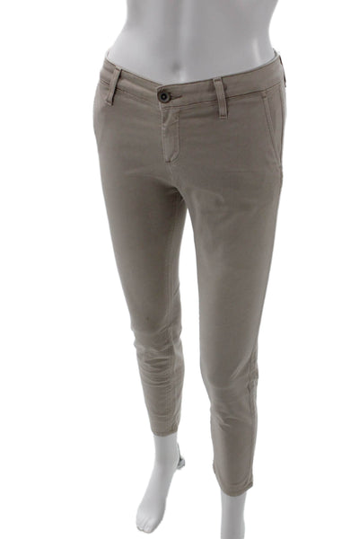 AG Adriano Goldschmied Womens Cotton High Waisted Skinny Pants Khaki Size 24