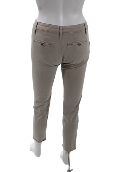 AG Adriano Goldschmied Womens Cotton High Waisted Skinny Pants Khaki Size 24