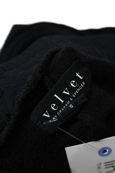Velvet by Graham & Spencer Womens Drawstring High Waisted Sweatpants Black Sz S