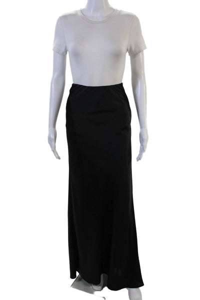 ROTATE Womens Zip Up A Line Maxi Skirt Black Size 6