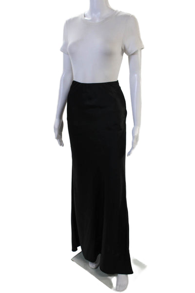 ROTATE Womens Zip Up A Line Maxi Skirt Black Size 6