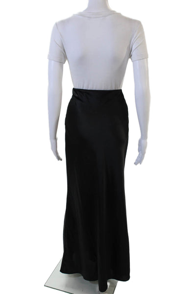 ROTATE Womens Zip Up A Line Maxi Skirt Black Size 6