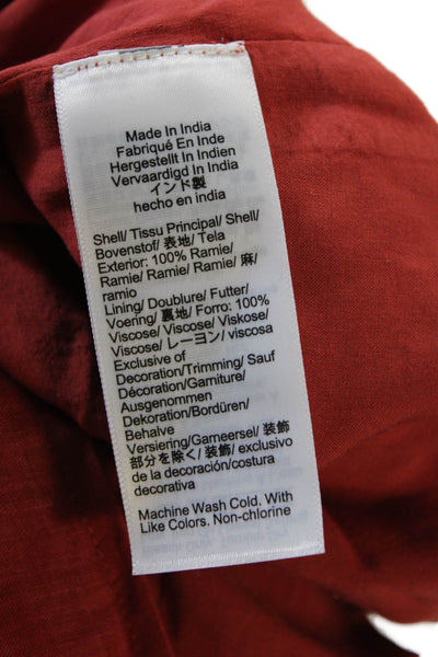 J Crew Womens Short Sleeve Off Shoulder Boxy Blouse Top Red Size Medium