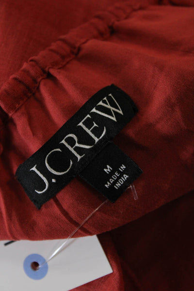 J Crew Womens Short Sleeve Off Shoulder Boxy Blouse Top Red Size Medium