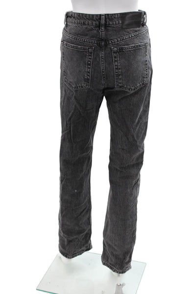 Zara Womens Cotton Straight Jeans Black Size 2