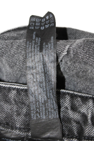 Zara Womens Cotton Straight Jeans Black Size 2