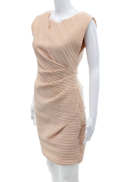 Michaa Womens Crinkled Sleeveless Dress Rose Quartz Pink Size Small