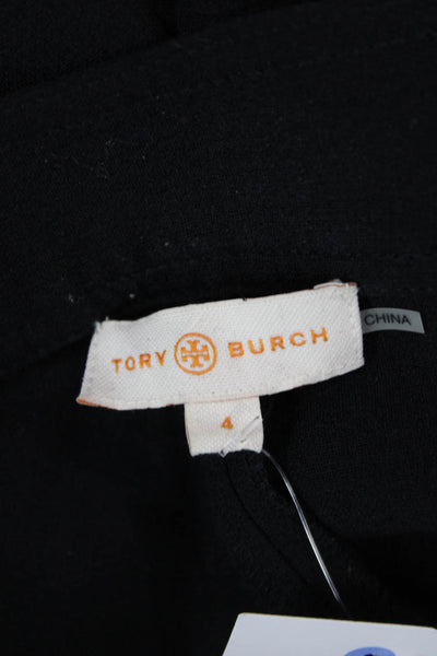 Tory Burch Womens Wool Straight Pants Black Size 4