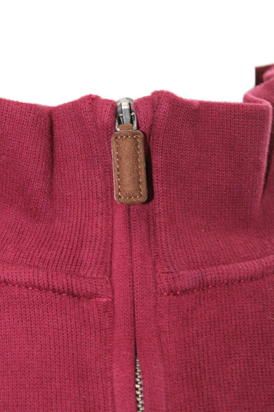 Polo Ralph Lauren, Men, Pullover Sweatshirt Red Cotton Mock Neck Zip Size 3XL