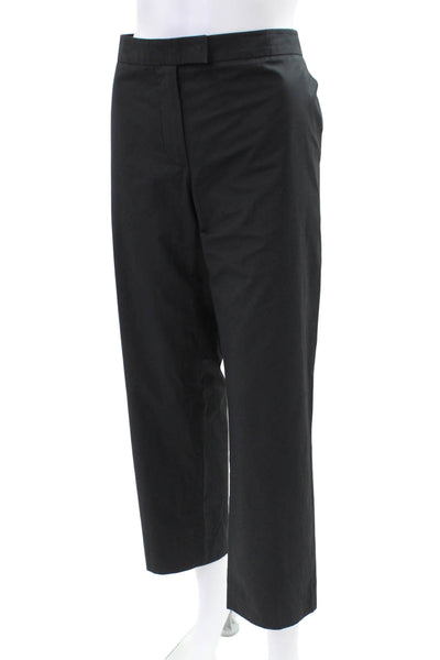Sonia Rykiel Womens High Waisted Flat Front Straight Trouser Pants Black Size 44