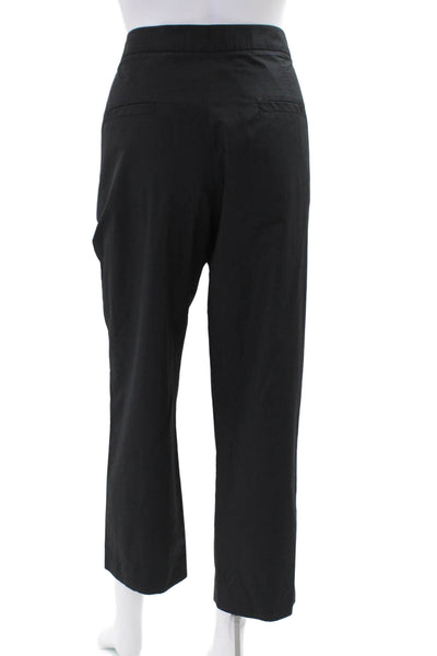 Sonia Rykiel Womens High Waisted Flat Front Straight Trouser Pants Black Size 44