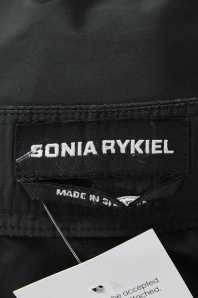Sonia Rykiel Womens High Waisted Flat Front Straight Trouser Pants Black Size 44