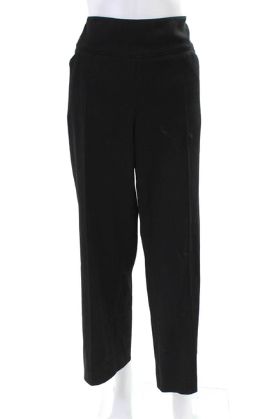 Armani Collezioni Womens Wool High Waisted Pleated Trouser Pants Black Size 48