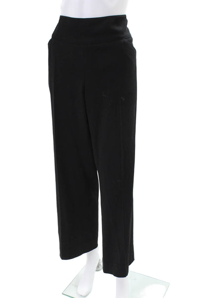 Armani Collezioni Womens Wool High Waisted Pleated Trouser Pants Black Size 48