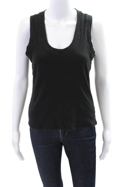 Z Supply Women's Scoop Neck Sleevless Fitted Tank Top Black Size L