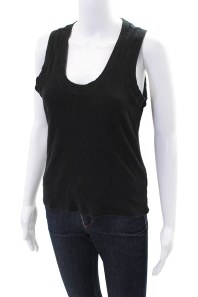 Z Supply Women's Scoop Neck Sleevless Fitted Tank Top Black Size L
