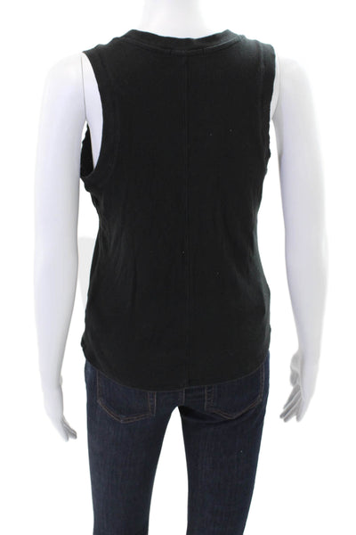 Z Supply Women's Scoop Neck Sleevless Fitted Tank Top Black Size L