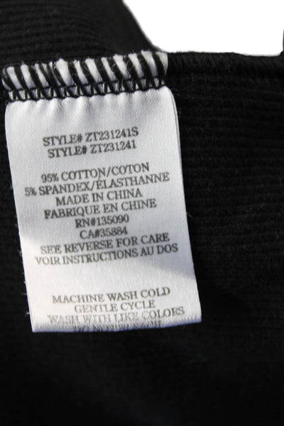 Z Supply Women's Scoop Neck Sleevless Fitted Tank Top Black Size L