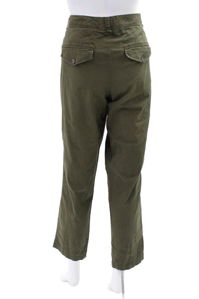 Vince Women's Button Closure Straight Leg Casual Pants Green Size 6