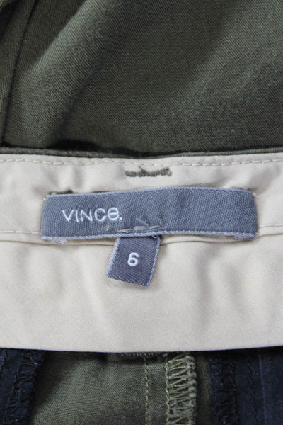 Vince Women's Button Closure Straight Leg Casual Pants Green Size 6
