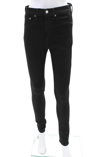 Rag & Bone Women's Midrise Pockets Skinny Denim Pants Black Size 29