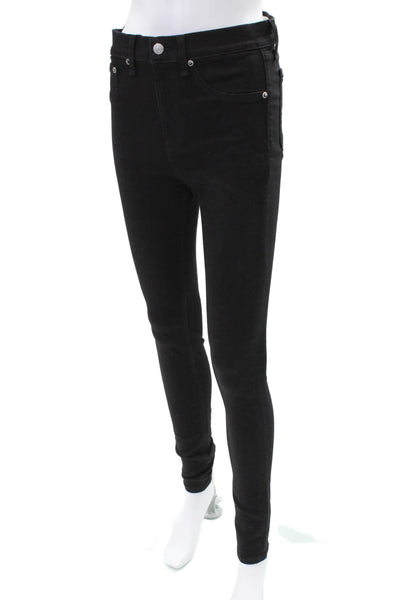 Rag & Bone Women's Midrise Pockets Skinny Denim Pants Black Size 29