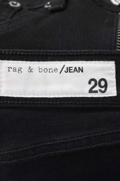 Rag & Bone Women's Midrise Pockets Skinny Denim Pants Black Size 29