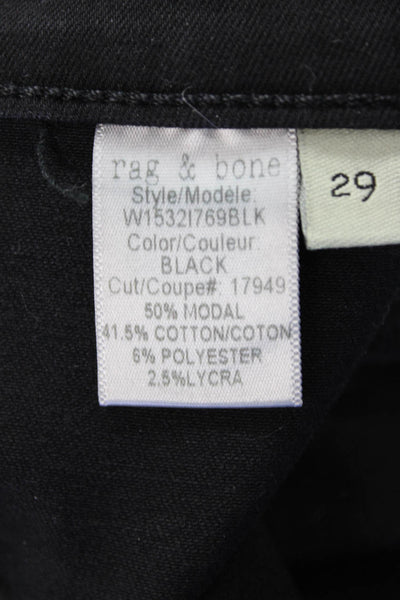 Rag & Bone Women's Midrise Pockets Skinny Denim Pants Black Size 29