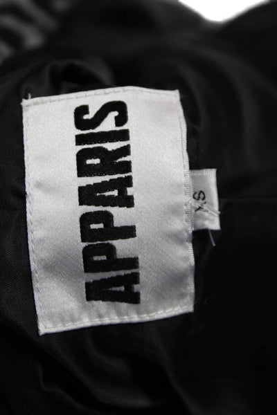 Apparis Womens Front Zip Mock Neck Leopard Quilted Jacket Gray Black Size XS
