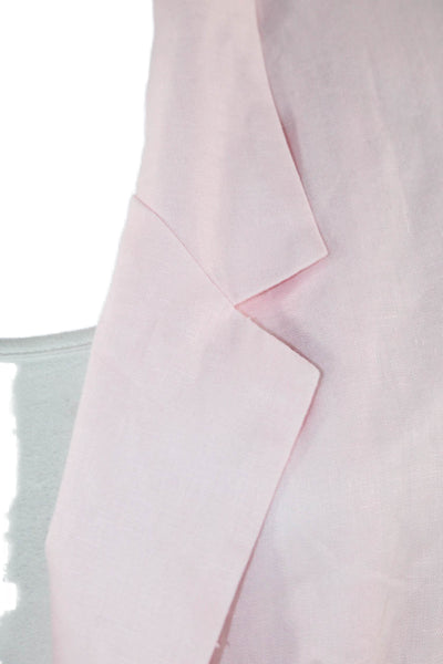 Kimberly Taylor Womens Double Breasted Notched Lapel Blazer Jacket Pink XS