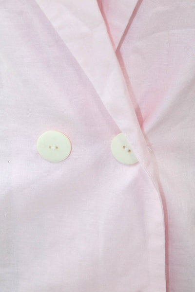 Kimberly Taylor Womens Double Breasted Notched Lapel Blazer Jacket Pink XS