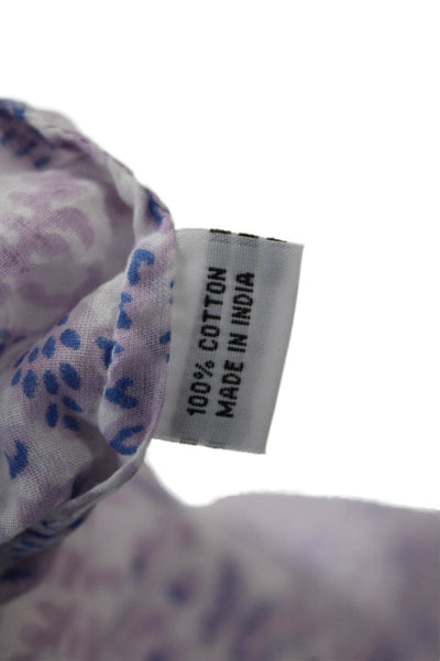 Roller Rabbit Womens Short Sleeve Crew Neck Floral Mini Dress White Lilac XS