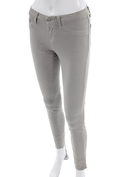 J Brand Womens Cotton Mid Rise Skinny Leg Pants Gray Size 24