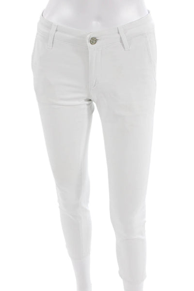 AG Adriano Goldschmied Women Ankle Khaki Pants White High Rise Size 24