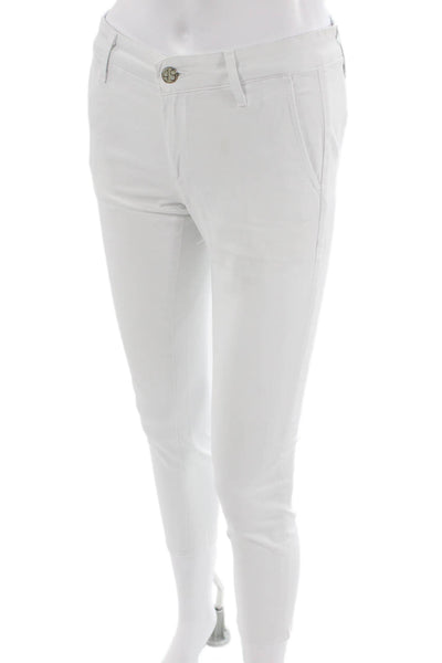 AG Adriano Goldschmied Women Ankle Khaki Pants White High Rise Size 24