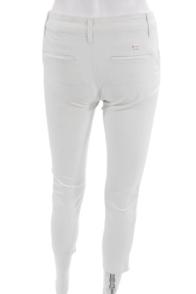 AG Adriano Goldschmied Women Ankle Khaki Pants White High Rise Size 24