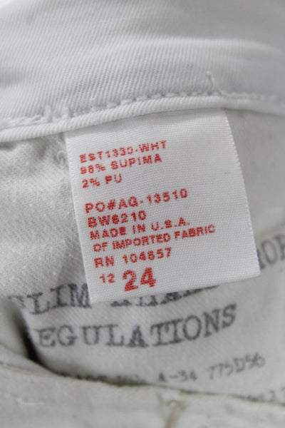 AG Adriano Goldschmied Women Ankle Khaki Pants White High Rise Size 24