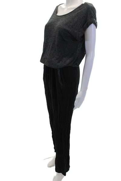 Splendid Women's Sleeveless Round Neck Straight Leg Jumpsuit Black Size XL