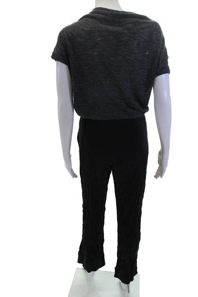 Splendid Women's Sleeveless Round Neck Straight Leg Jumpsuit Black Size XL